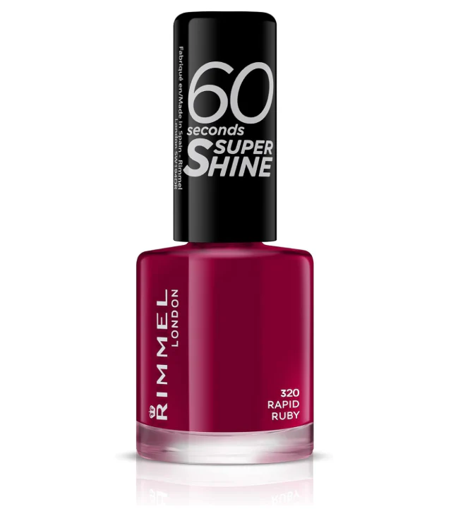 Rimmel London 60 Seconds Super Shine Nail Polish 320 Rapid Ruby